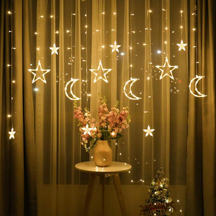 ستارة  ضوئي نجوم وهلال زينة رمضان