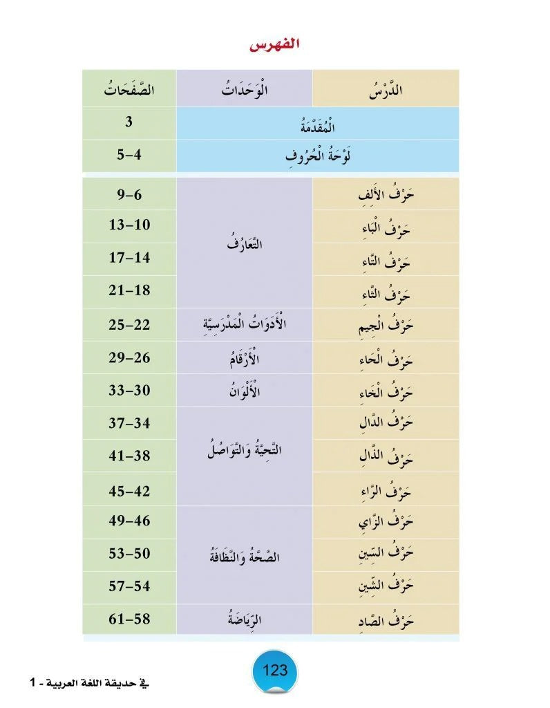 في حديقة اللغة العربية : المستوى الأول كتاب التلميذ + تمارين