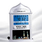 The Haramain muezzin clock is a digital alarm clock, an Islamic call to prayer